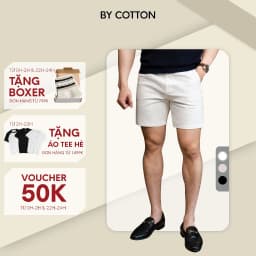 Thumbnail Quần Short Jeans Nam By Cotton Cao Cấp 3 Màu Đen - Trắng - Be 1