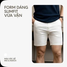 Thumbnail Quần Short Jeans Nam By Cotton Cao Cấp 3 Màu Đen - Trắng - Be 4