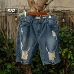 Thumbnail Quần Short Jeans Nam Rách Cao Cấp JUSTMEN Form Slim 1
