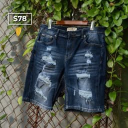 Thumbnail Quần Short Jeans Nam Rách Cao Cấp JUSTMEN Form Slim 4
