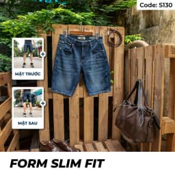 Thumbnail Quần Short Jeans Nam Xanh Wash Sáng S130 Denim Spandex Co Giãn Just Men Thời Trang Nam 1