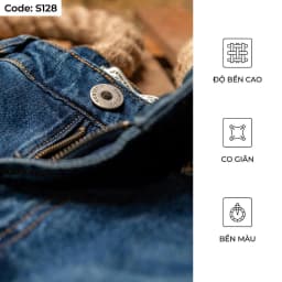 Thumbnail Quần Short Jeans Nam Xanh Wash Sáng S128 Denim Spandex Co Giãn Just Men Thời Trang Nam 4