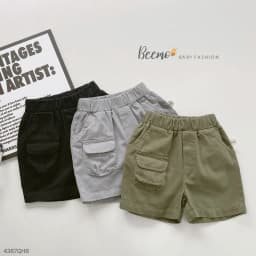 Thumbnail Quần short kaki Beemo, quần đùi kaki phối túi hộp trendy dễ mix đồ mặc đi học, đi chơi cho bé từ 9-24kg 4367QHK 1