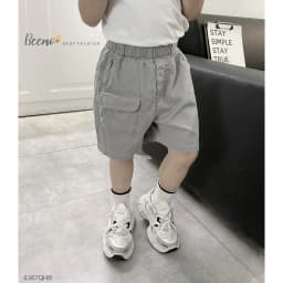 Thumbnail Quần short kaki Beemo, quần đùi kaki phối túi hộp trendy dễ mix đồ mặc đi học, đi chơi cho bé từ 9-24kg 4367QHK 4