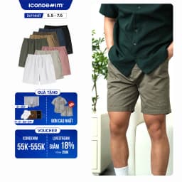 Thumbnail Quần Short Kaki Nam Garment Dye Form Regular QSID0230 1