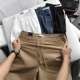 Thumbnail Quần Short Kaki Nam Garment Dye Form Regular QSID0230 2