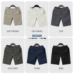 Thumbnail Quần Short Kaki Nam GUZADO Lịch Sự Sang Trọng, Chất Vải Dày Dặn, Đứng Form MSR2515 2