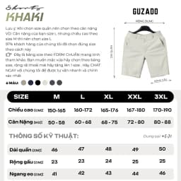 Thumbnail Quần Short Kaki Nam GUZADO Lịch Sự Sang Trọng, Chất Vải Dày Dặn, Đứng Form MSR2515 3