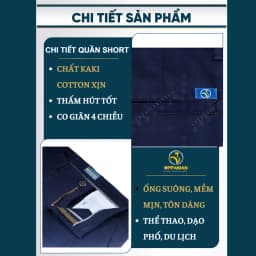 Thumbnail Quần short kaki nam quần sọt nam quần sóc nam kaki cotton basic cao cấp co giãn dày OS1 OPPAMAN 3