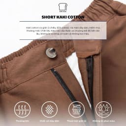 Thumbnail Quần short kaki nam SEREIN BAMI HOME chất liệu kaki cotton, form trên gối, phong cách Hàn Quốc QK15 4