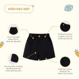 Thumbnail Quần short kiểu bé gái Rabity cotton mặc cắm trại hè 93268 3