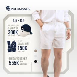 Thumbnail Quần short LINEN POLOMANOR chất đũi cao cấp, mềm mại, lưng thun, thoải mái thanh lịch 1
