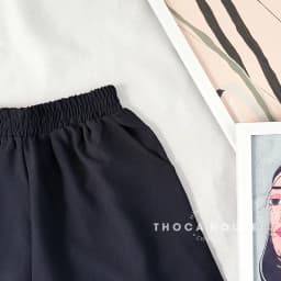 Thumbnail Quần short lưng thun basic trơn đen THOCA HOUSE trẻ trung, năng động thường ngày dễ phối 3