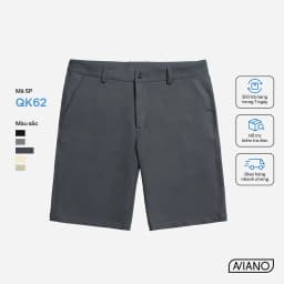 Thumbnail Quần Short Nam AVIANO Vải Kaki, Quần Đùi Nam Cạp Cúc Màu Basic 1