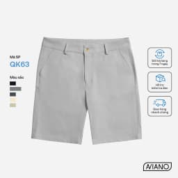 Thumbnail Quần Short Nam AVIANO Vải Kaki, Quần Đùi Nam Cạp Cúc Màu Basic 2