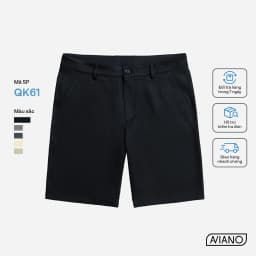 Thumbnail Quần Short Nam AVIANO Vải Kaki, Quần Đùi Nam Cạp Cúc Màu Basic 3