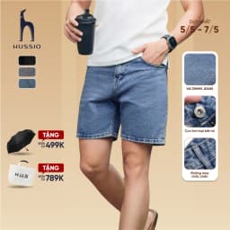 Thumbnail Quần Short nam BLUE JEAN cao cấp, trẻ trung, lịch lãm, chuẩn form - HUSSIO 1