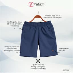 Thumbnail Quần short nam Fasvin Q23578.HN vải dù gió trơn mát co giãn chất đẹp hàng nhà máy 2