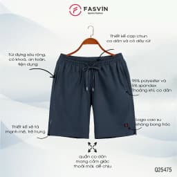 Thumbnail Quần short nam FASVIN thể thao vải gió thoải mái chuẩn phom siêu nhẹ Q475.HN 2