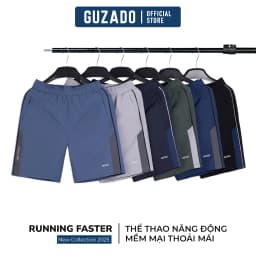 Thumbnail Quần Short Nam GUZADO Cao Cấp, Cạp Chun Dày Dặn Vải Gió Mềm Mại, Co Giãn Vận Động Thoải Mái GSR08 1
