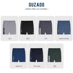 Thumbnail Quần Short Nam GUZADO Cao Cấp, Cạp Chun Dày Dặn Vải Gió Mềm Mại, Co Giãn Vận Động Thoải Mái GSR08 2