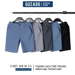Thumbnail Quần Short Nam Guzado Form Kaki Vải Gió Thiết Kế Cạp Cúc Lịch Sự,Màu Sắc Basic GSR15. 1