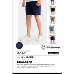 Thumbnail Quần short nam INSIDEMEN vải dệt kim mềm mại cạp chun thoải mái thoải mái giữ  ISOR01 3