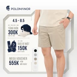 Thumbnail Quần short nam ngắn POLOMANOR vải kaki xuất xịn, lưng đai thun, co giãn 2 chiều, chuẩn form 1