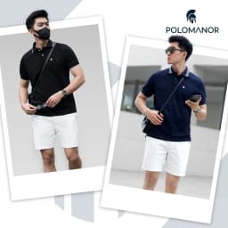 Thumbnail Quần short nam ngắn POLOMANOR vải kaki xuất xịn, lưng đai thun, co giãn 2 chiều, chuẩn form 3