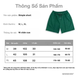 Thumbnail Quần Short Nam Nữ Nỉ Chân Cua NEWSEVEN Simple Short QS.428 1