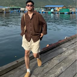 Thumbnail Quần short nam PEALO chất liệu linen thoáng mát cạp chun phong cách Minimalism 2