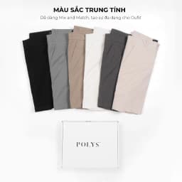 Thumbnail Quần short nam POLYS Fullbox vải Kaki Cotton dày dặn, co giãn Form Regular Quần Short Kaki Nam 1