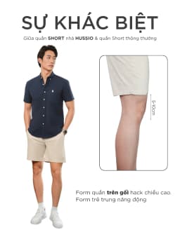 Thumbnail Quần short nam SEASON "BA" vải kaki nhung xuất xịn, co giãn 4 chiều, chuẩn form - HUSSIO 4