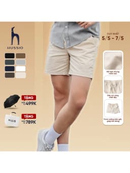 Thumbnail Quần Short nam vải Kaki nhung cao cấp, trẻ trung, lịch lãm, chuẩn form - HUSSIO 1