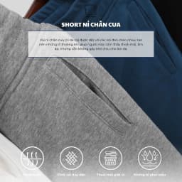 Thumbnail Quần short nỉ cao cấp BAMI HOME phong cách unisex có lai và dây rút dễ phối đồ QN02 4