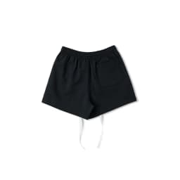 Thumbnail Quần Short Nỉ DAPPERANDMORE Embroidered Logo Thêu Logo 100% Cotton 450GSM  - Black 2