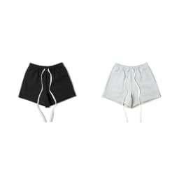 Thumbnail Quần Short Nỉ DAPPERANDMORE Embroidered Logo Thêu Logo 100% Cotton 450GSM  - Black 3
