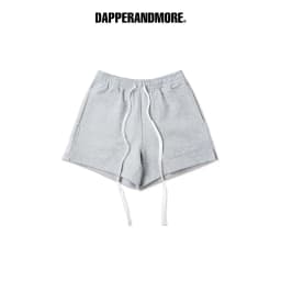 Thumbnail Quần Short Nỉ DAPPERANDMORE Embroidered Logo Thêu Logo 100% Cotton 450GSM  - Grey 1
