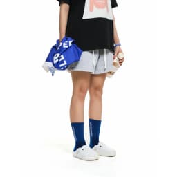 Thumbnail Quần Short Nỉ DAPPERANDMORE Embroidered Logo Thêu Logo 100% Cotton 450GSM  - Grey 4
