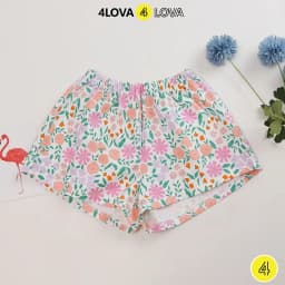 Thumbnail Quần short nữ mặc nhà chất coton 4LOVA kiểu đùi dùng đi ngủ mùa hè cực thoáng mát dễ chịu 2