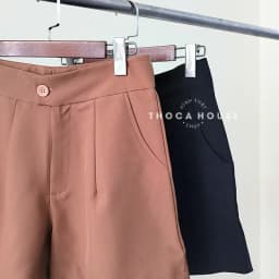 Thumbnail Quần short tây nữ màu trơn đen, nâu THOCA HOUSE phối mọi trang phục công sở, đi chơi 3