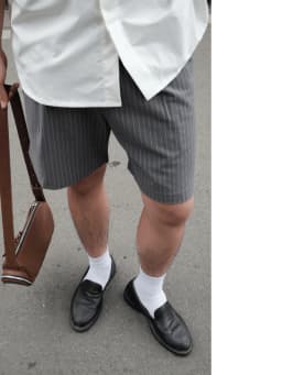 Thumbnail Quần short đùi ARMCEO kẻ sọc sidetab thanh lịch sang trọng chất liệu cotton spandex co giãn thoáng mát - N01 2