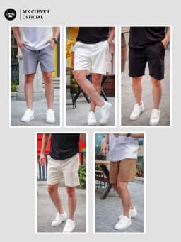 Thumbnail Quần short đùi Kaki nam MK CLEVER cạp chun thoáng mát trẻ trung, form trên gối mặc hàng ngày 4