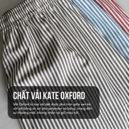 Thumbnail Quần Short Đùi Kẻ Sọc Chất Liệu Vải Oxford ELNIDO Form Unisex Trên Gối ELND01 1