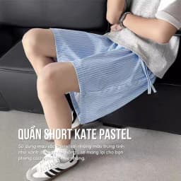 Thumbnail Quần Short Đùi Kẻ Sọc Chất Liệu Vải Oxford ELNIDO Form Unisex Trên Gối ELND01 3
