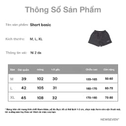 Thumbnail Quần Short Đùi Unisex N7 NEWSEVEN Basic nam nữ form rộng Local Brand QS.321 1
