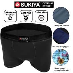 Thumbnail Quần Sịp Đùi Boxer Nam Combo 3 màu SUKIYA chất mềm mịn cao cấp Hàng Hiệu QL01 2
