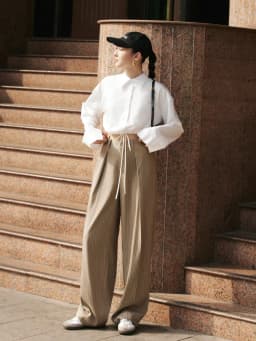 Thumbnail Quần suông kẻ nâu có ly HUONG BOUTIQUE BSQ09 1