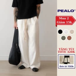 Thumbnail Quần suông ống rộng nam nữ PEALO chất liệu linen thời trang cao cấp 1