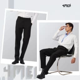 Thumbnail Quần tây âu nam co giãn 4MEN QT058 form slimfit Hàn Quốc ống ôm đẹp, vải cao cấp không nhăn, 3 màu đen, xám, xanh đen 2